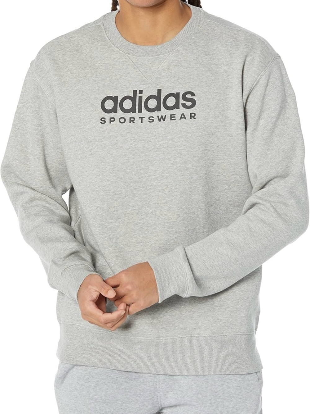 NEW WITH TAGS Adidas Grey Crewneck Sweatshirt with Logo